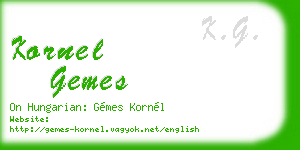kornel gemes business card